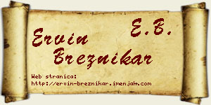 Ervin Breznikar vizit kartica